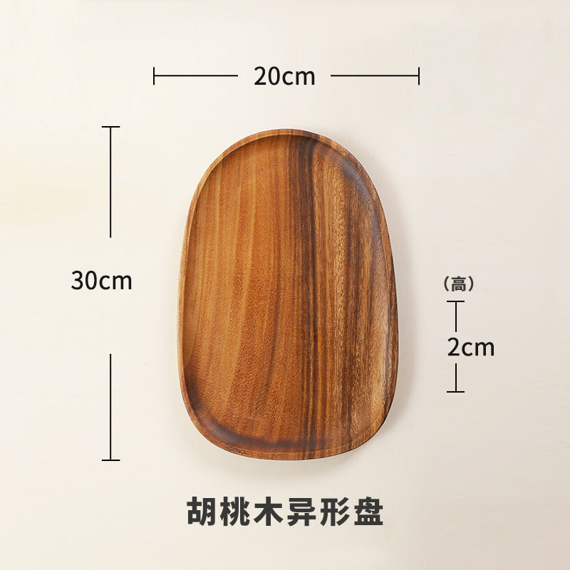 Wooden Snack Plate Japanese-Style Acacia Wood Dessert Tray