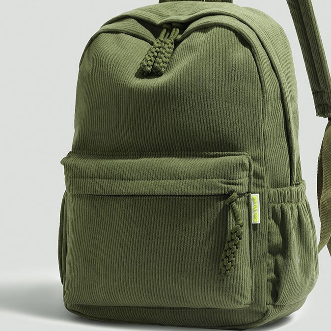 Corduroy Casual Backpack with Air Cushion Straps