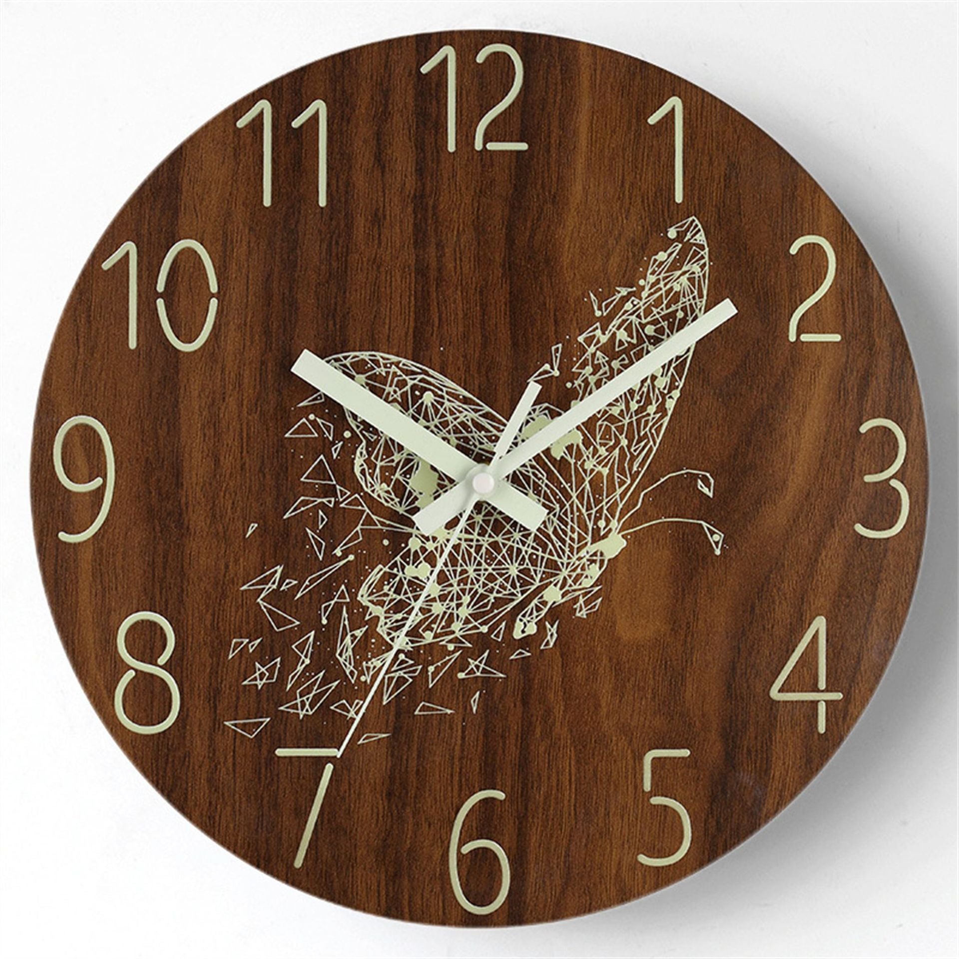Silent Luminous Wooden Wall Clock