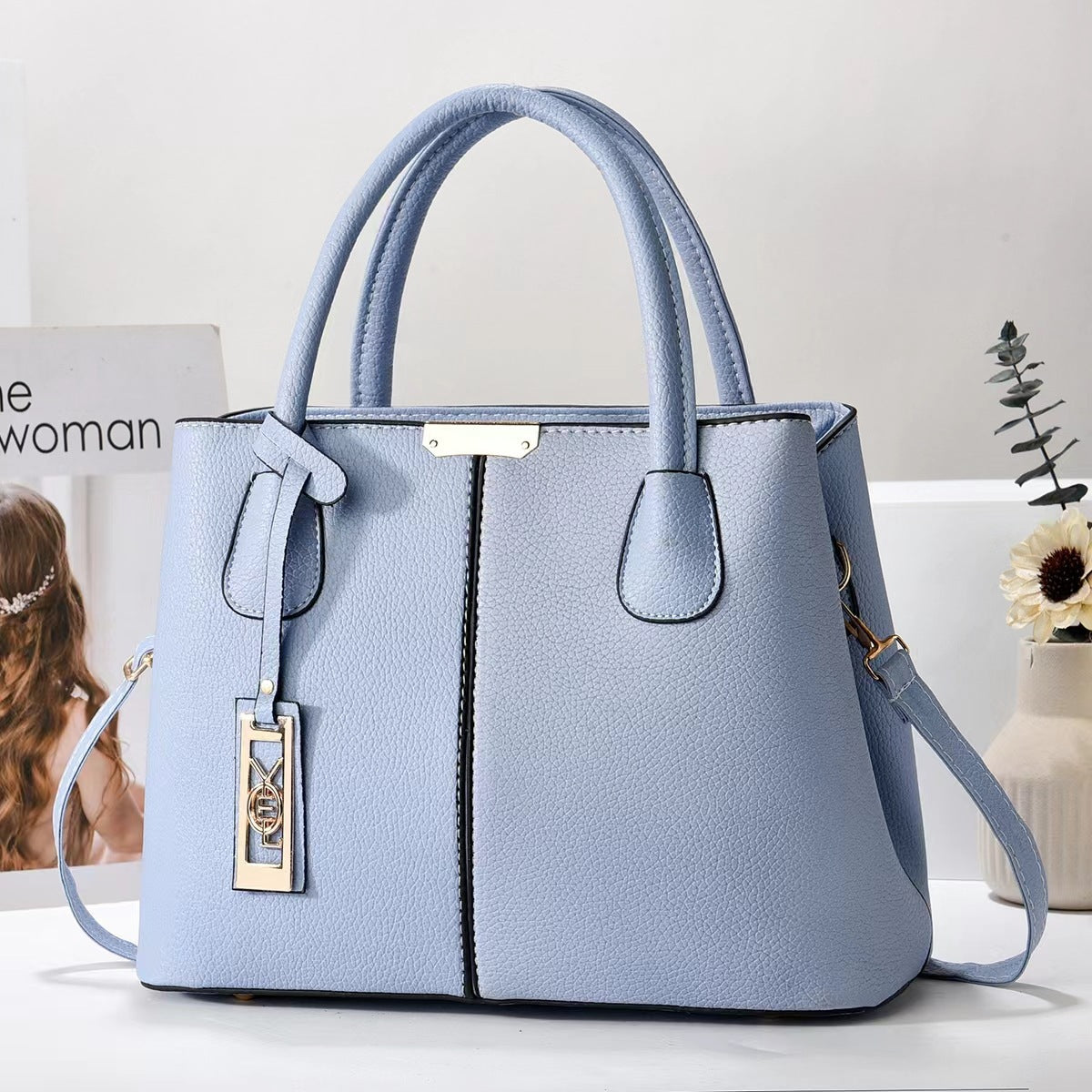 Simple Vegan Leather Women Shoulder Bag