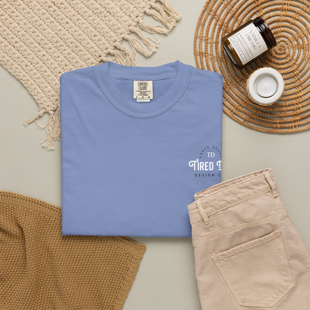 Tired Dad T-Shirt | Vintage Typography Dad Shirt Small Logo
