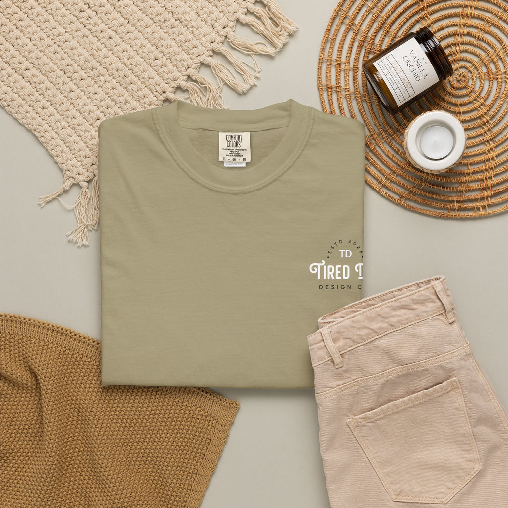 Tired Dad T-Shirt | Vintage Typography Dad Shirt Small Logo