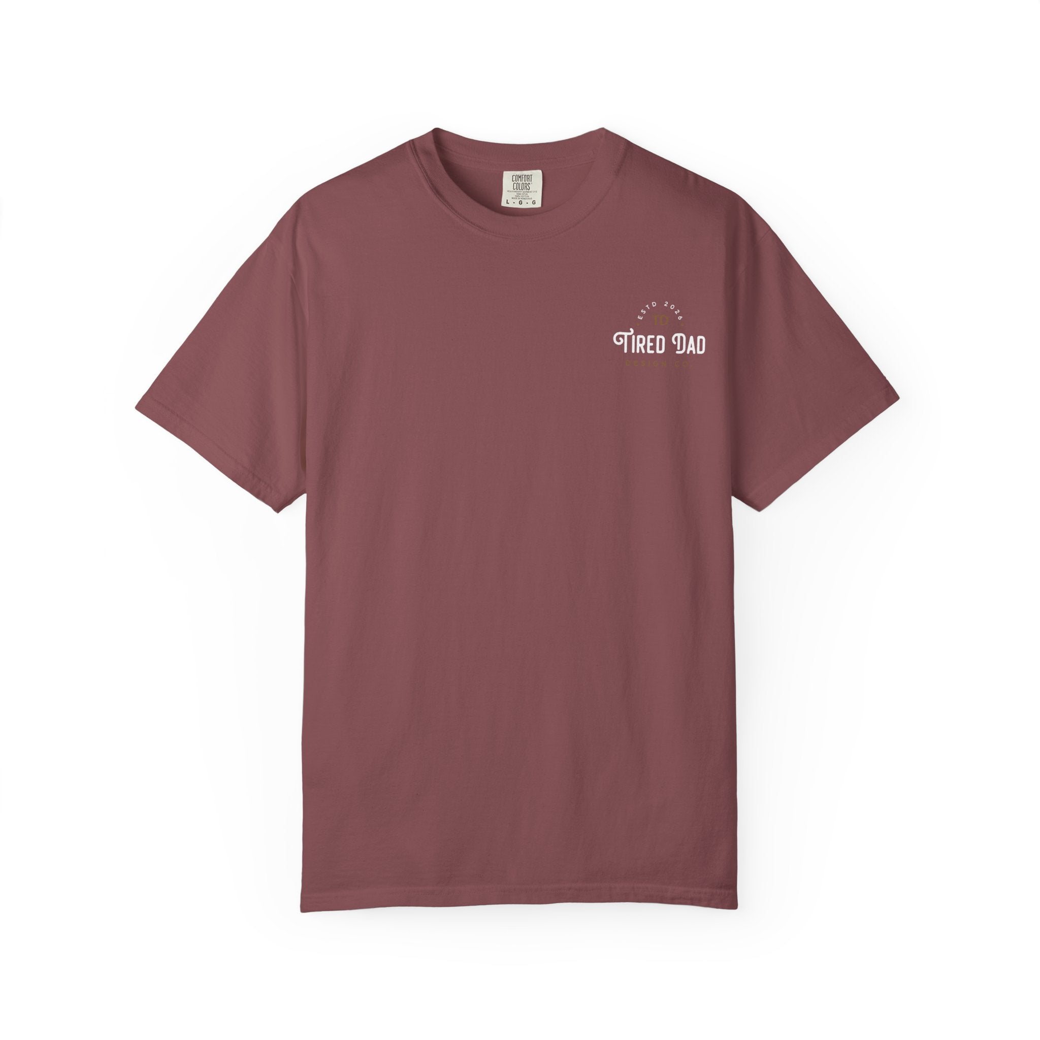 Tired Dad T-Shirt | Vintage Typography Dad Shirt Small Logo