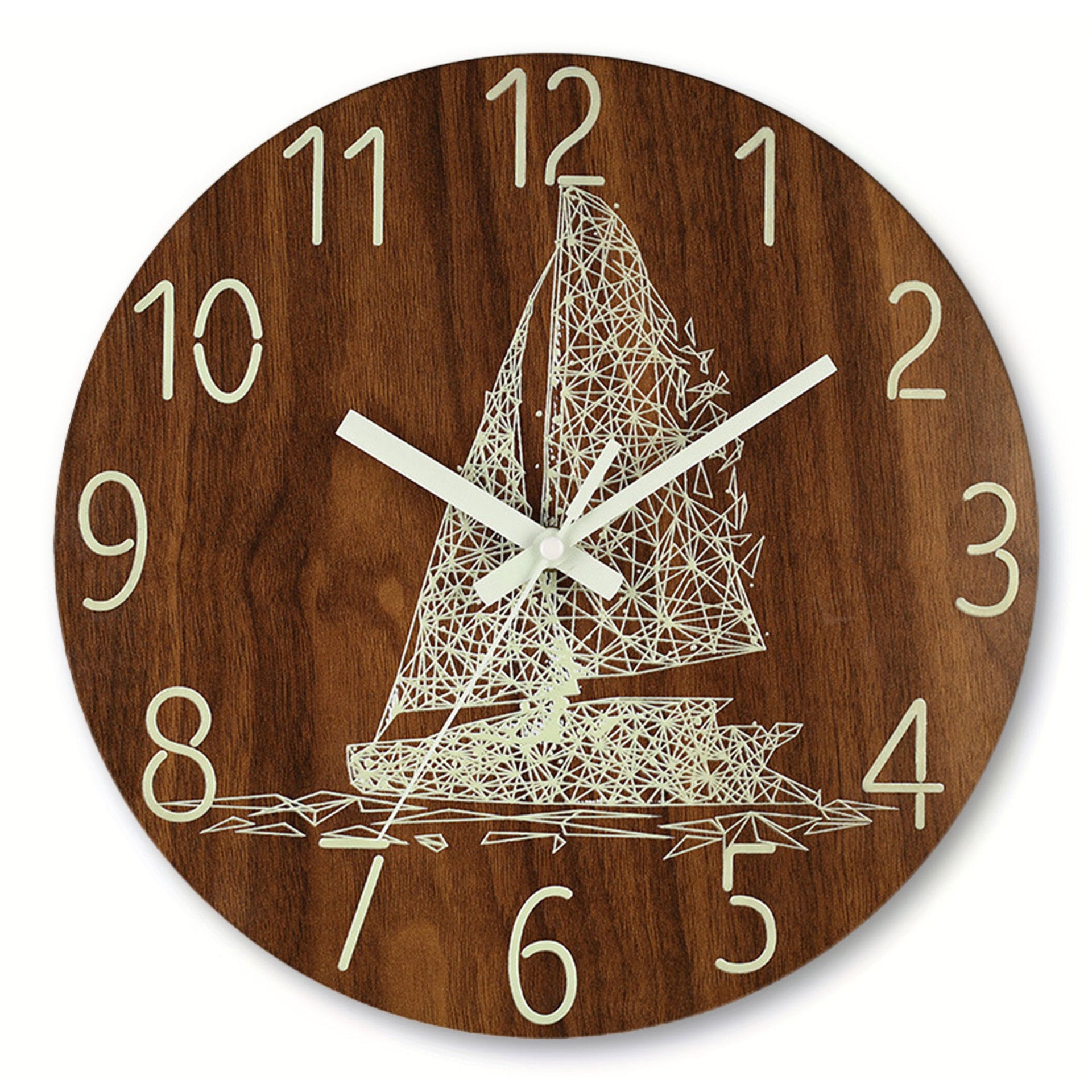 Silent Luminous Wooden Wall Clock