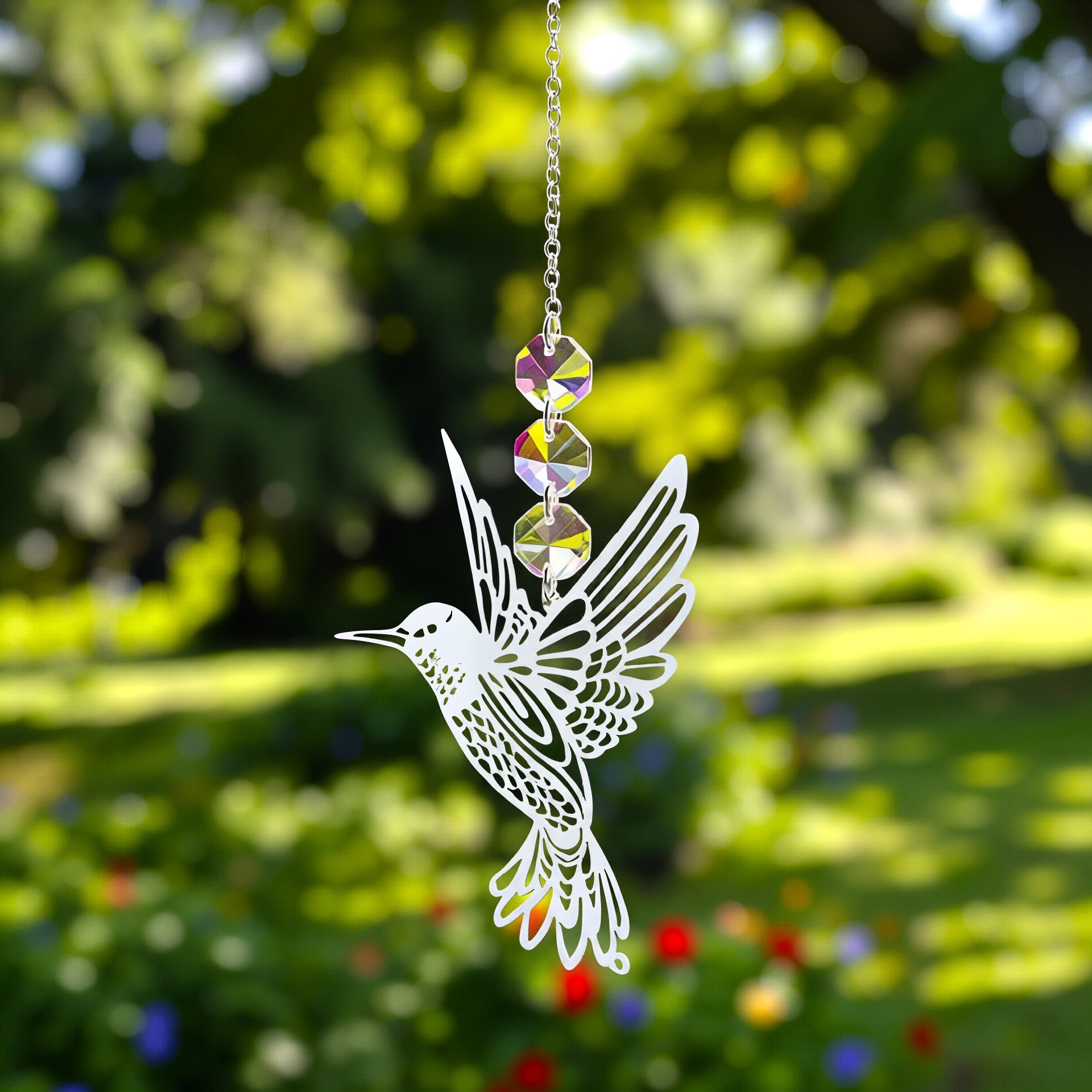 Crystal Sun Catcher Wind Chime-Humming Bird