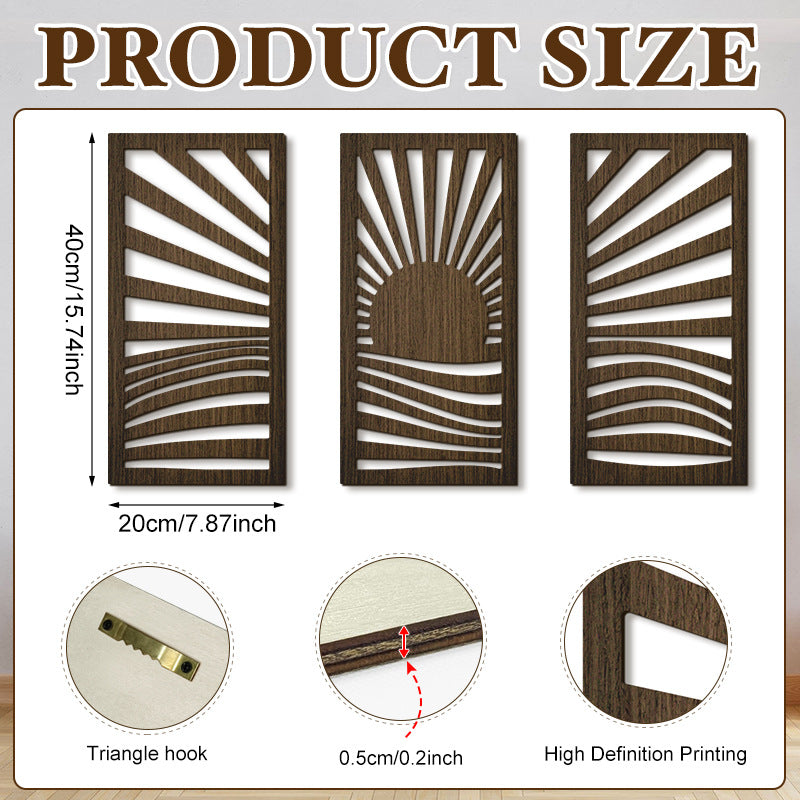 Bohemian Geometric Wood Carved Wall Art