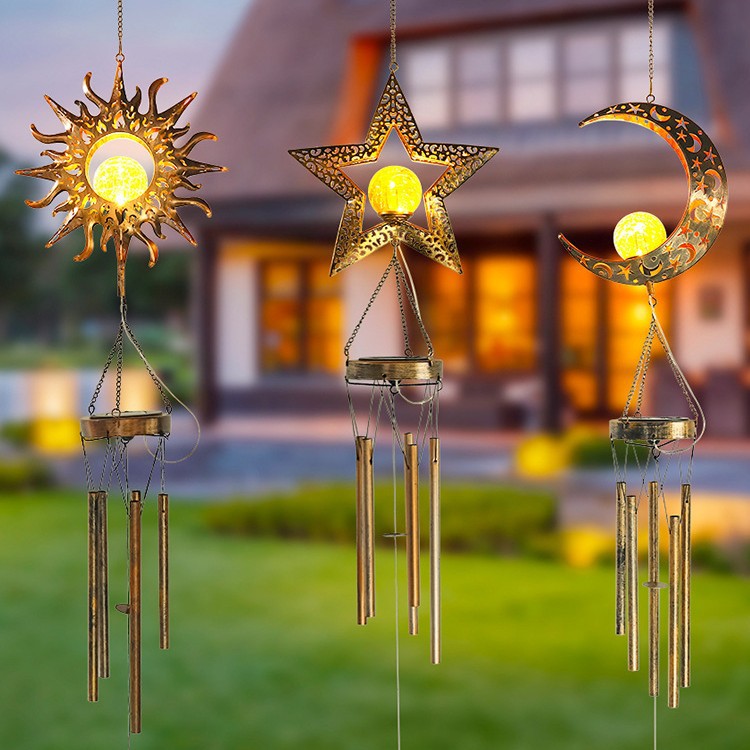 Solar Powered Wind Chime Garden Light