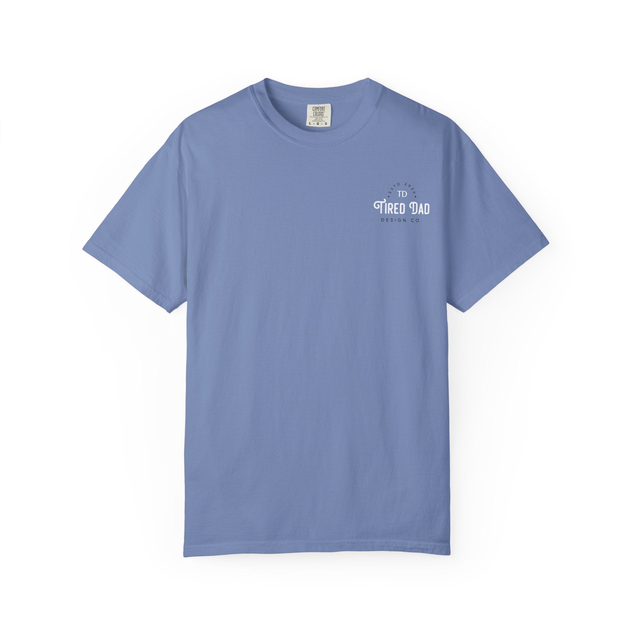 Tired Dad T-Shirt | Vintage Typography Dad Shirt Small Logo