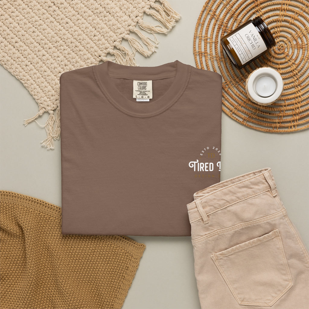 Tired Dad T-Shirt | Vintage Typography Dad Shirt Small Logo