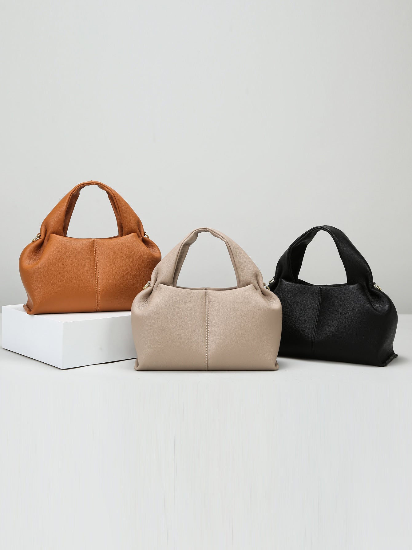 Chic Leather Cloud Shoulder Bag