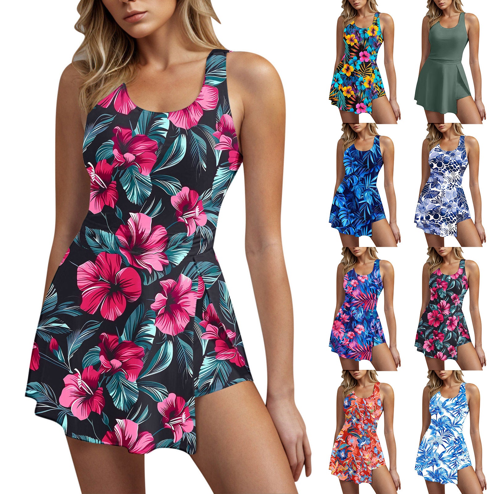 Women's Floral Print Tankini Swimsuit