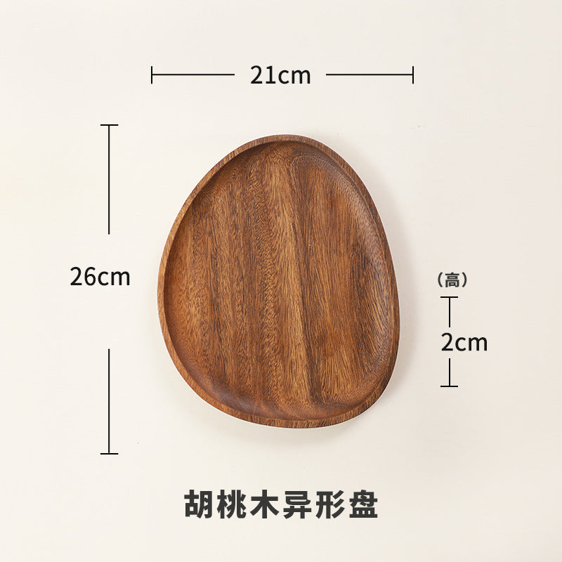 Wooden Snack Plate Japanese-Style Acacia Wood Dessert Tray