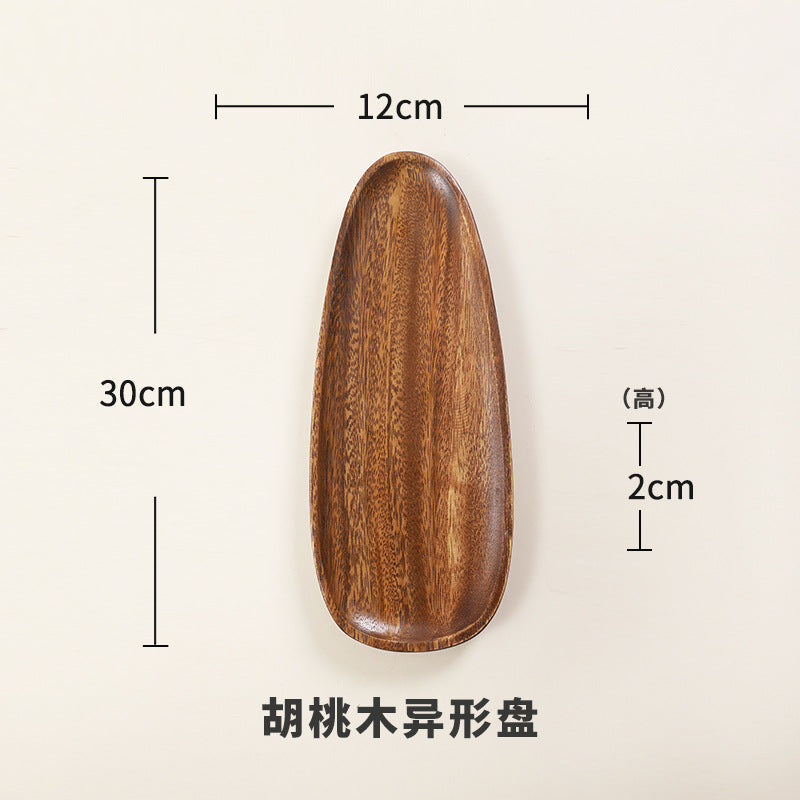 Wooden Snack Plate Japanese-Style Acacia Wood Dessert Tray
