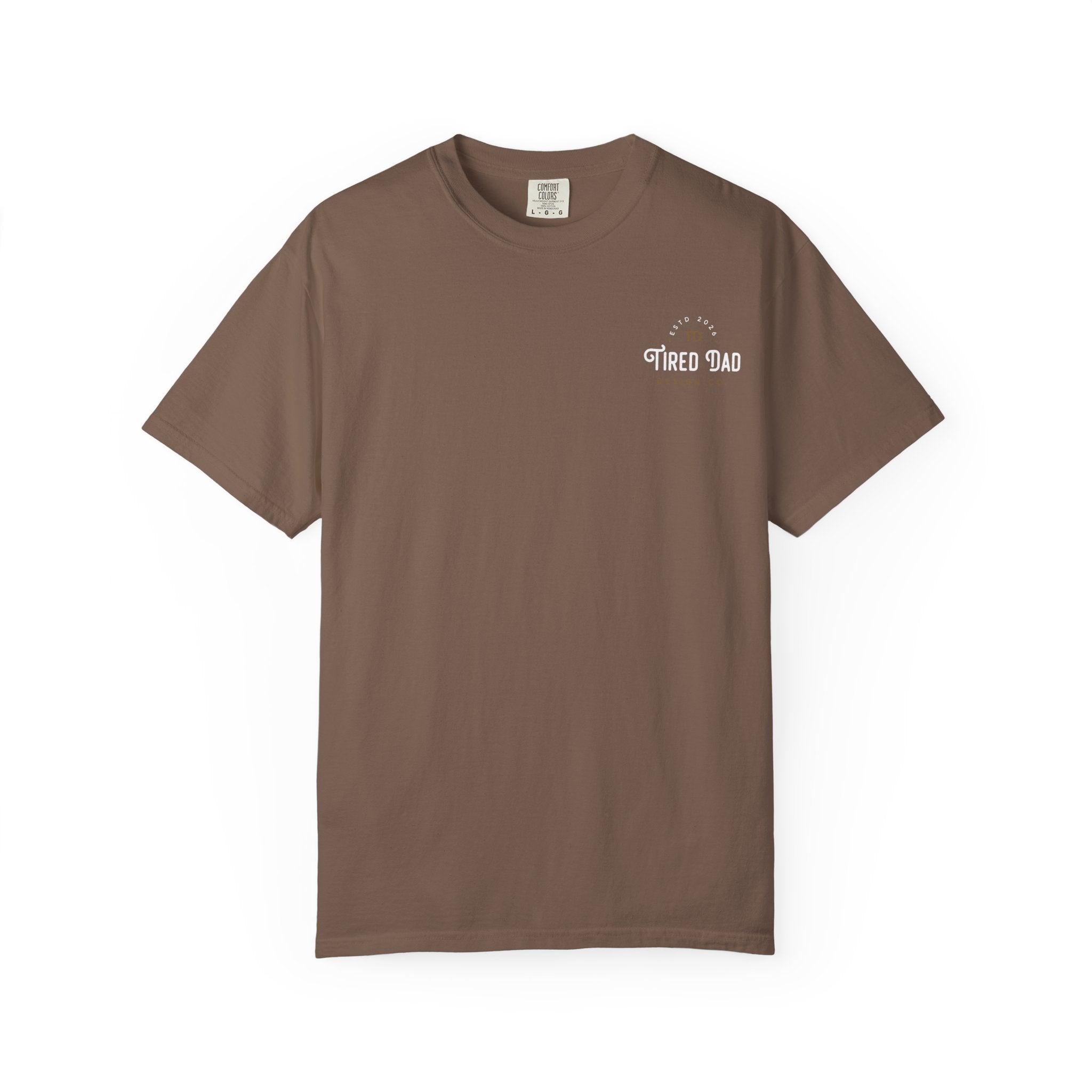 Tired Dad T-Shirt | Vintage Typography Dad Shirt Small Logo