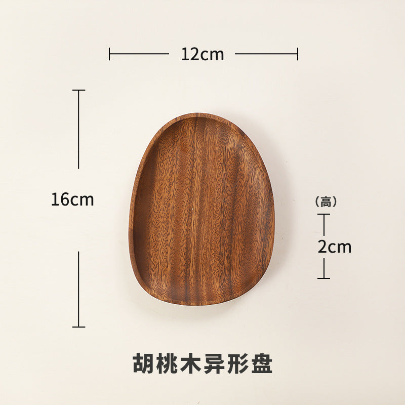 Wooden Snack Plate Japanese-Style Acacia Wood Dessert Tray