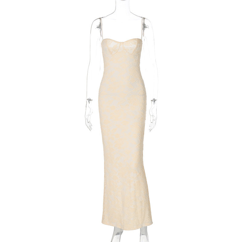 Women's Lace Backless Long Dress
