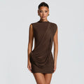 Sleeveless Bodycon Dress with Ribbon Details