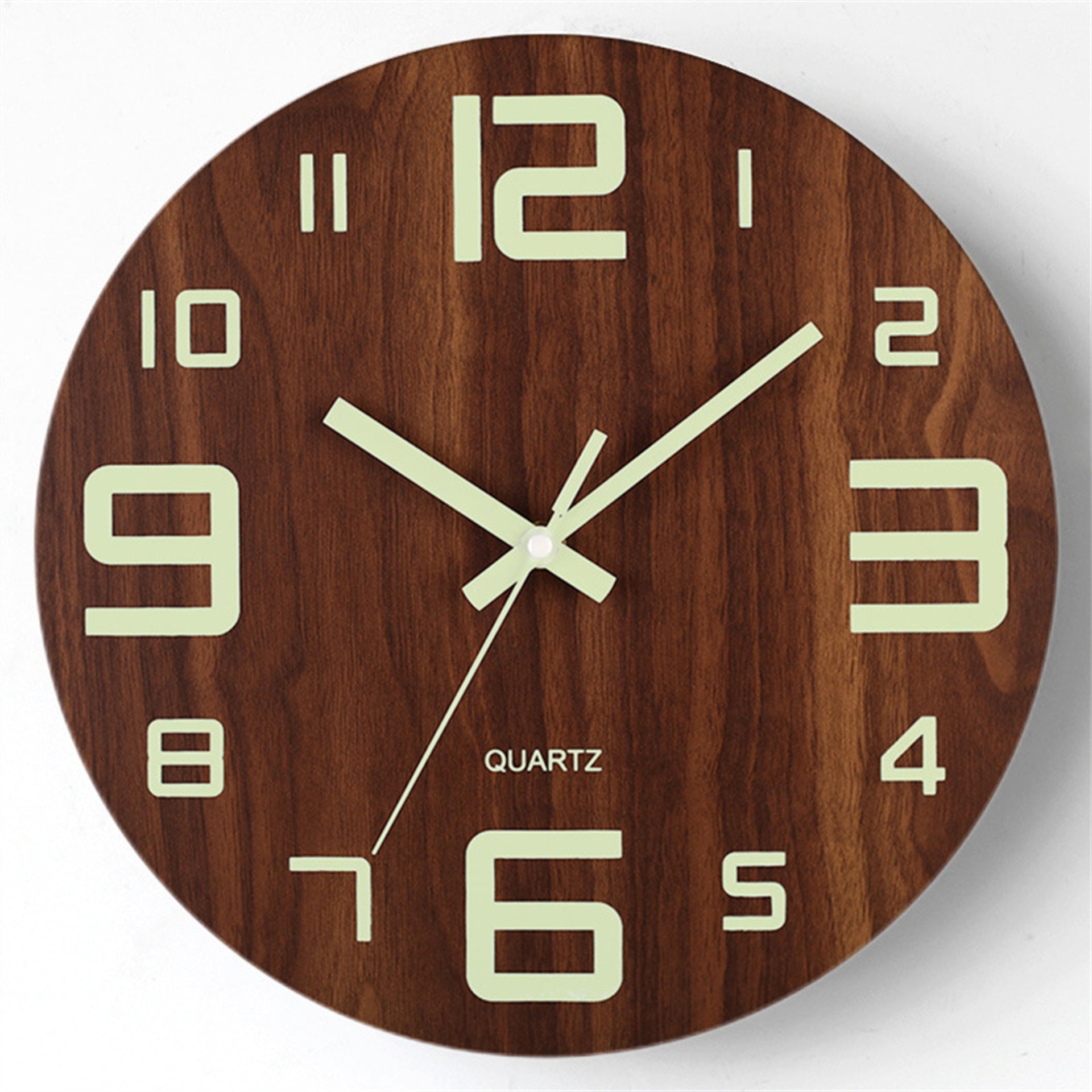 Silent Luminous Wooden Wall Clock