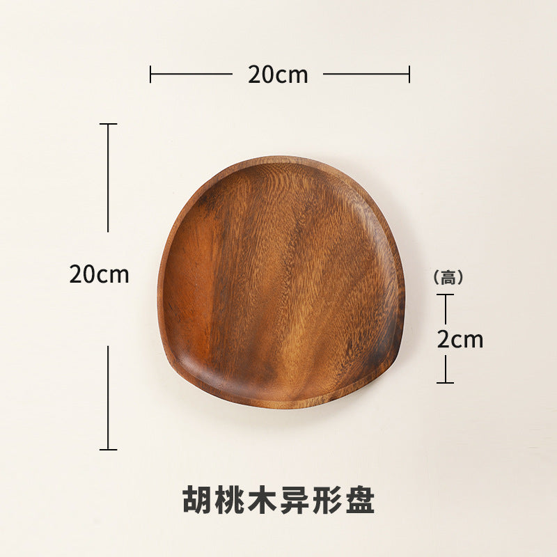 Wooden Snack Plate Japanese-Style Acacia Wood Dessert Tray