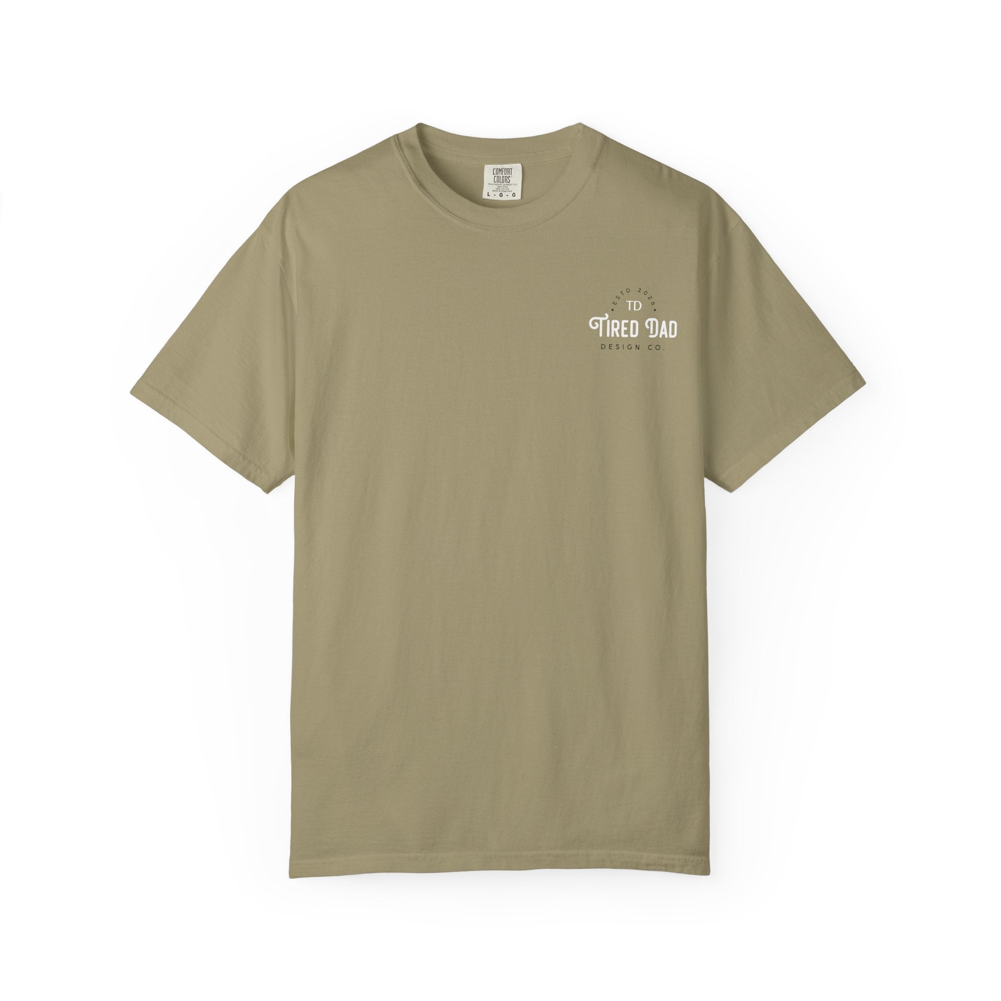 Tired Dad T-Shirt | Vintage Typography Dad Shirt Small Logo