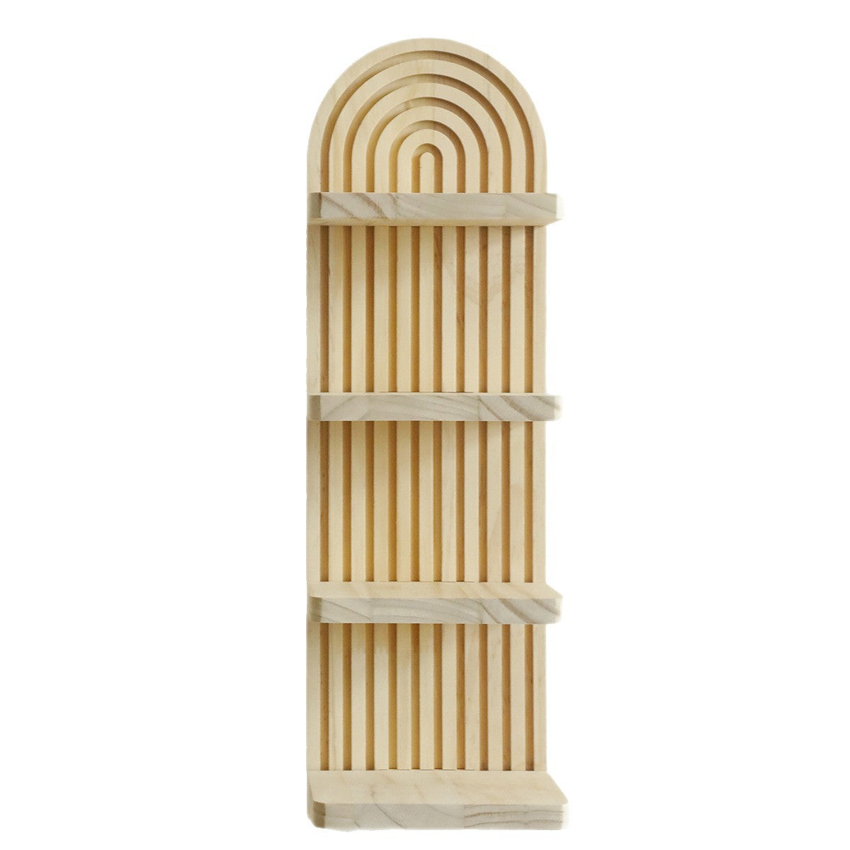 Arched Solid Wood Wall Flower Pot Storage Rack
