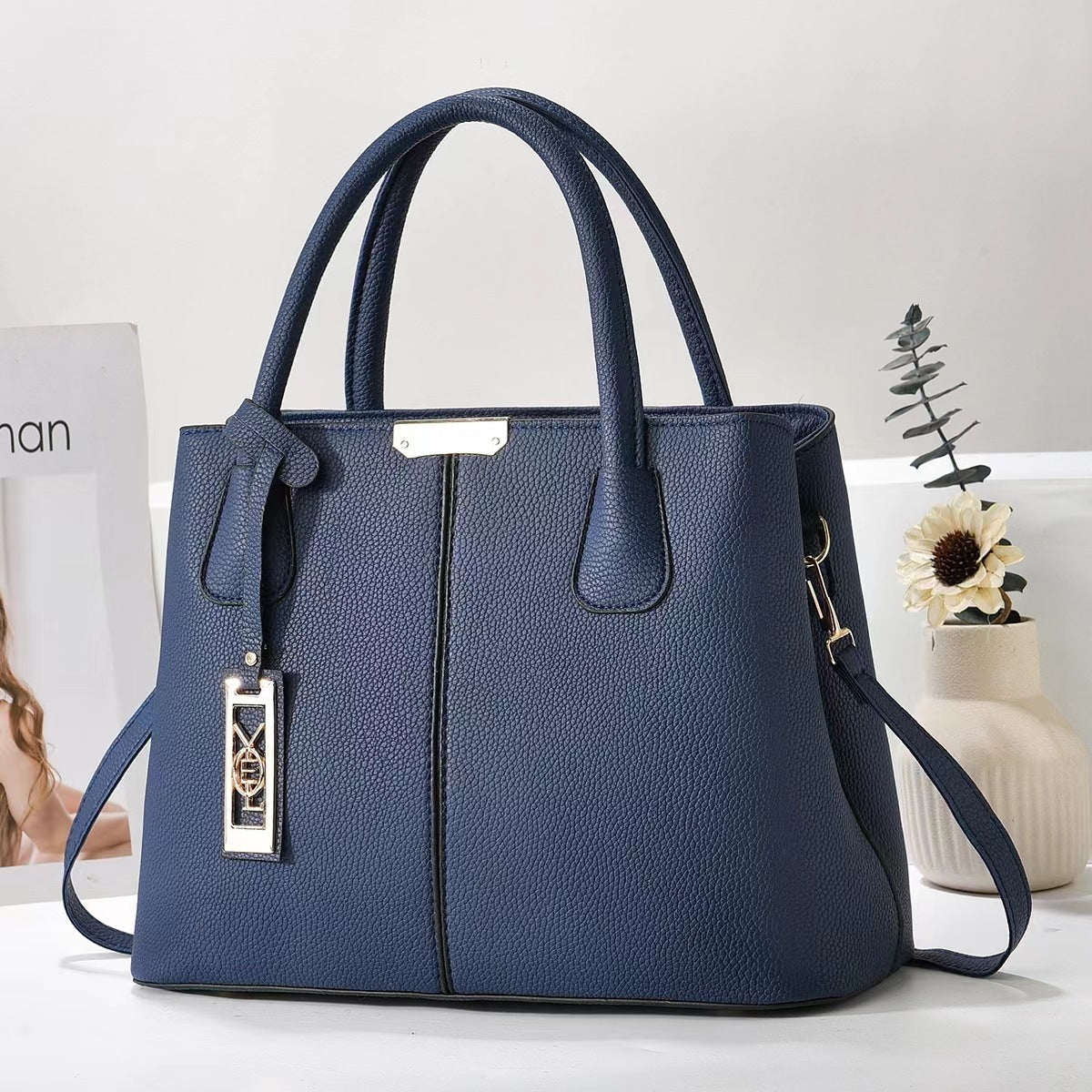 Simple Vegan Leather Women Shoulder Bag