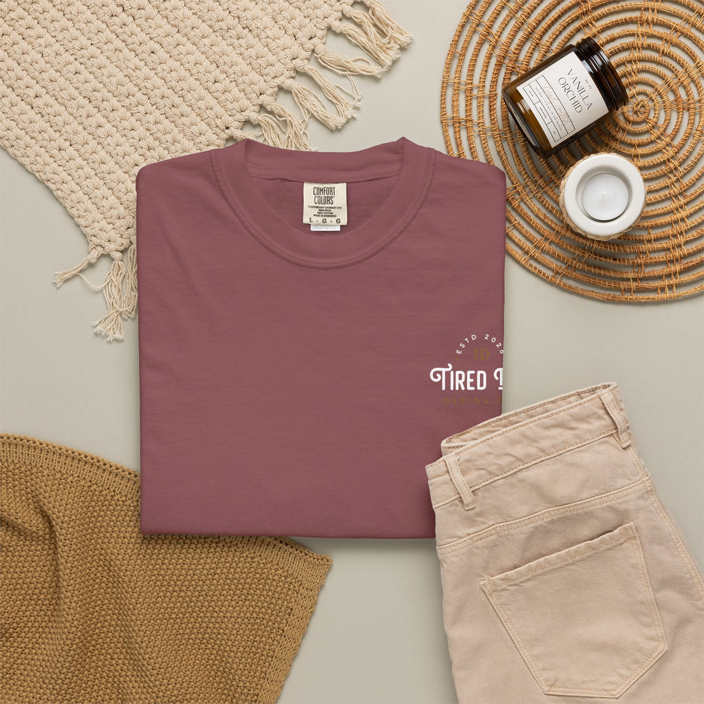 Tired Dad T-Shirt | Vintage Typography Dad Shirt Small Logo