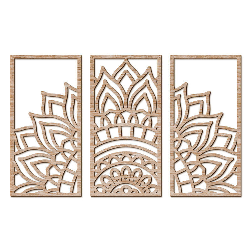 Bohemian Geometric Wood Carved Wall Art