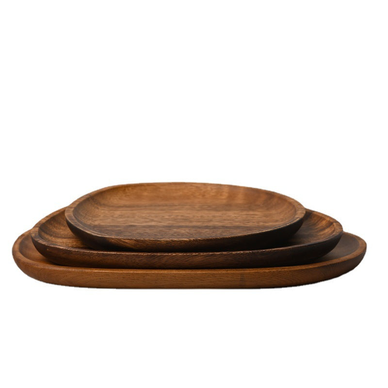 Wooden Snack Plate Japanese-Style Acacia Wood Dessert Tray