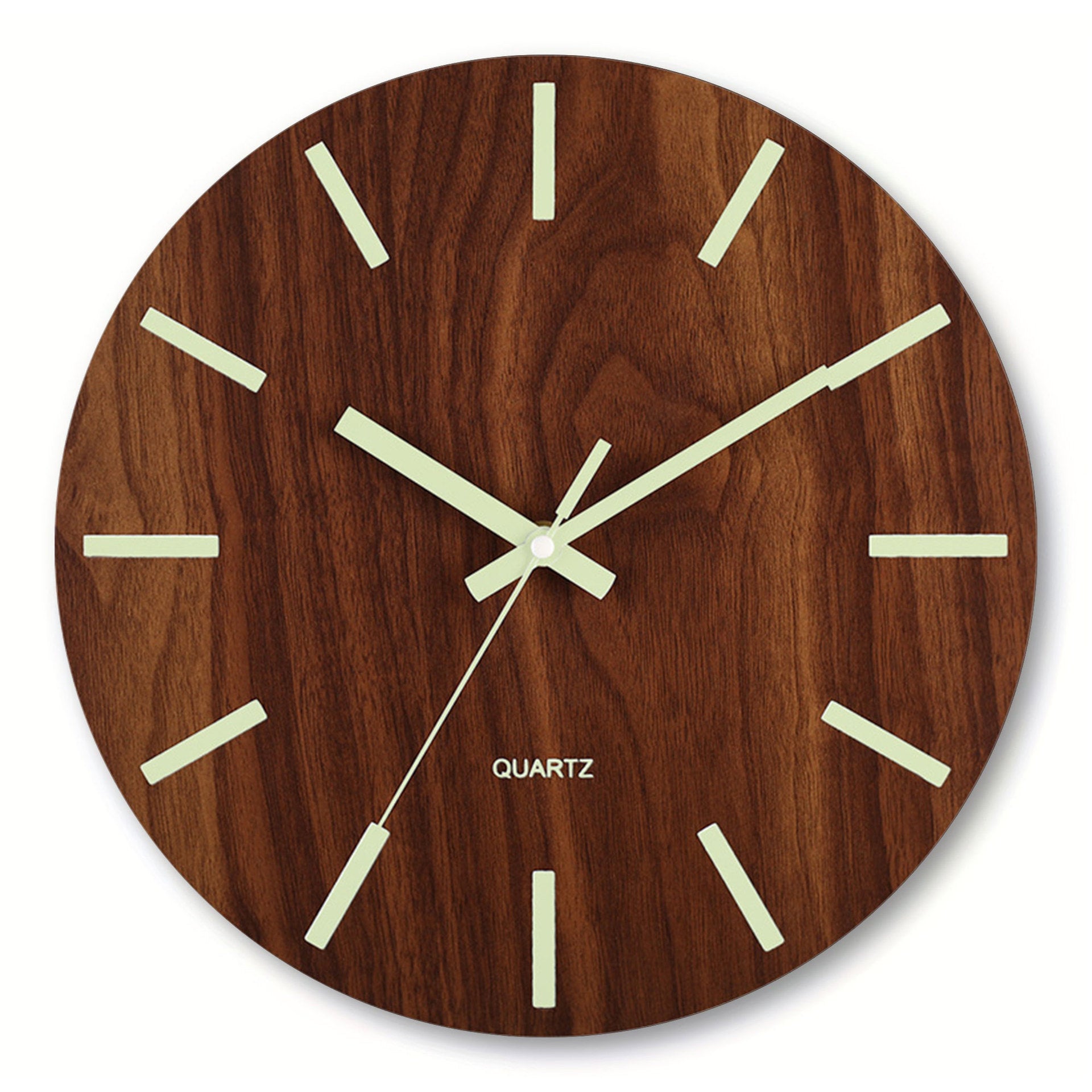 Silent Luminous Wooden Wall Clock