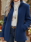 Women's Loose Fit Fleece Zip Up Spring Jacket
