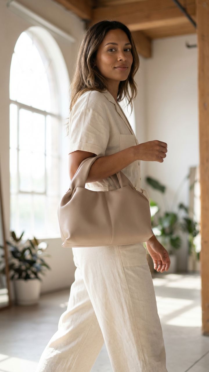 Chic Leather Cloud Shoulder Bag