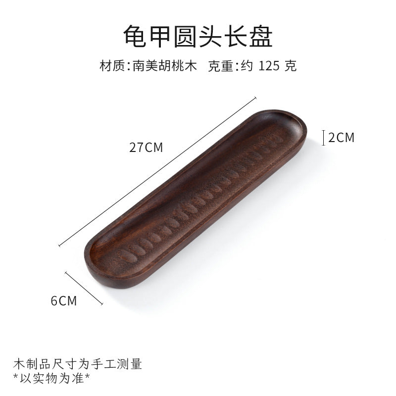 Wooden Snack Plate Japanese-Style Acacia Wood Dessert Tray
