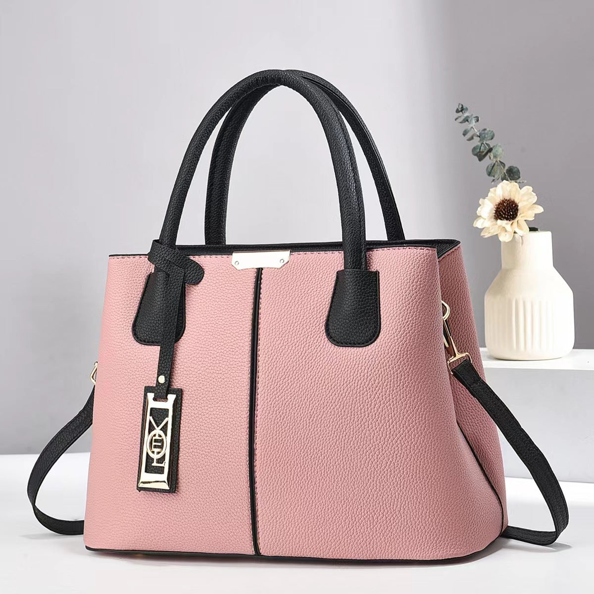 Simple Vegan Leather Women Shoulder Bag